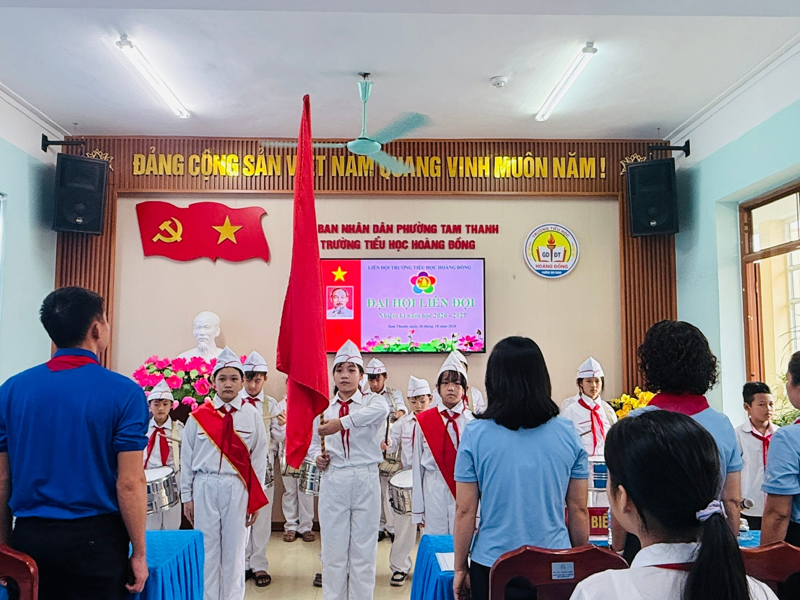 LIÊN ĐỘI TRƯỜNG TIỂU HỌC HOÀNG ĐỒNG TỔ CHỨC THÀNH CÔNG  ĐẠI HỘI LIÊN ĐỘI NHIỆM KỲ NĂM HỌC 2026–2027